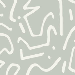 Puede incluir: Patrón abstracto con líneas blancas sobre un fondo gris claro. Las líneas son curvas y crean una variedad de formas.