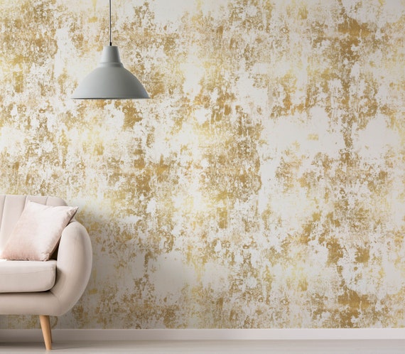 Plaster Gold Texture Wallpaper daybreakremovable Wall Decoration Peel and Stick pre Pasted Wallpaper removable Wallpaper MADE IN USA Etsy