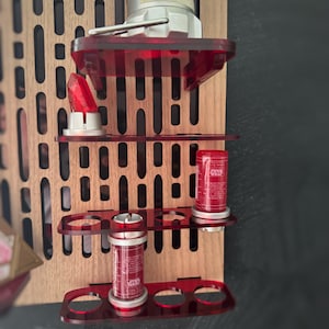 Double Acrylic/ Walnut Wood Lightsaber Stand For Lightsaber Display With Kyber Lightsaber Crystal & Holocron Mount image 6