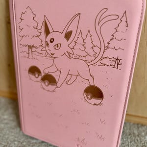 Custom Laser-Engraved Trading Card Binder for Collectible Card Games - Personalized Pink