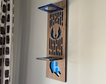 Personalized Acrylic/ Wood Lightsaber Double Symbol Stand