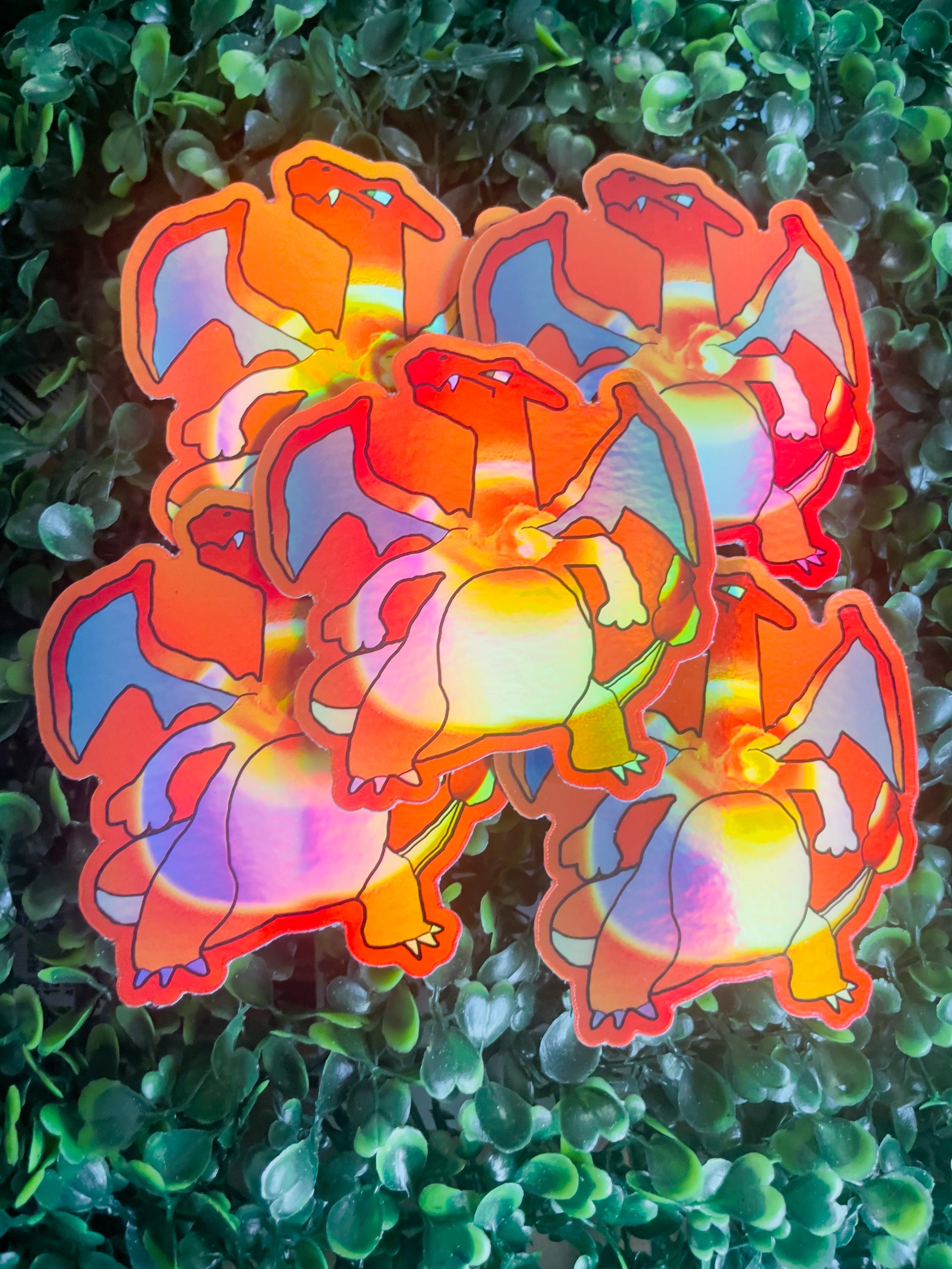 Holographic Charizard Sticker: Water-resistant Vinyl Decal - Etsy