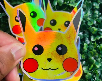 Pikachu Holographischer Aufkleber: Wasserfester Vinyl-Aufkleber