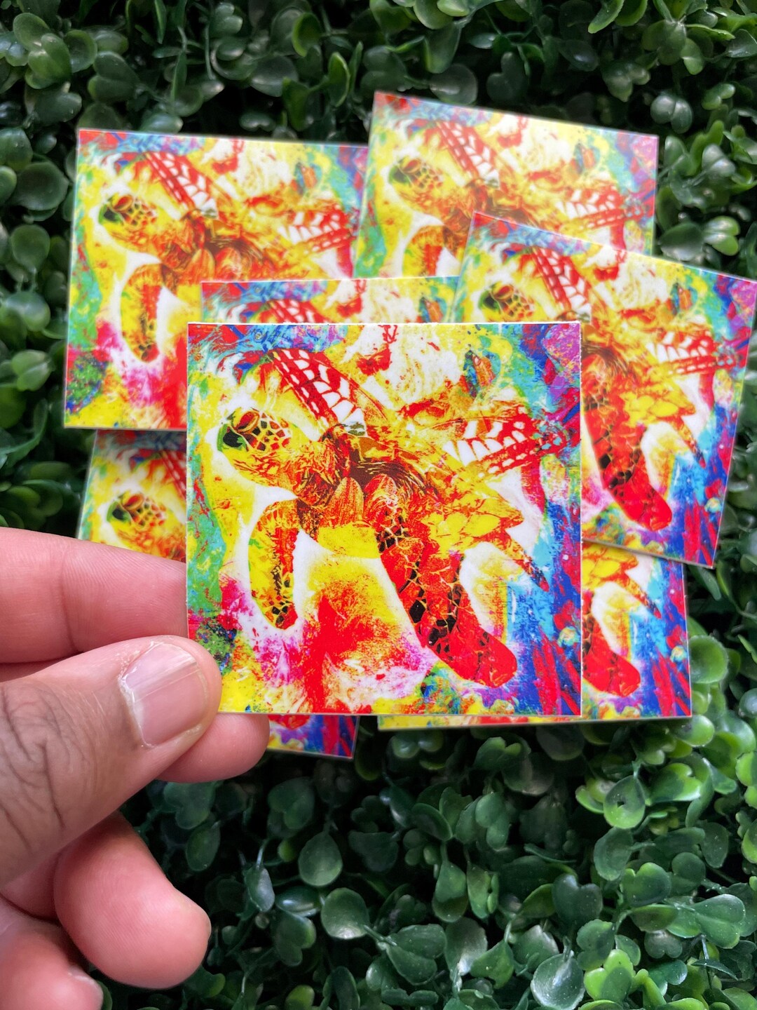 Colorful Sea Turtle Sticker | Ocean Animal Decal | Weatherproof Cute ...