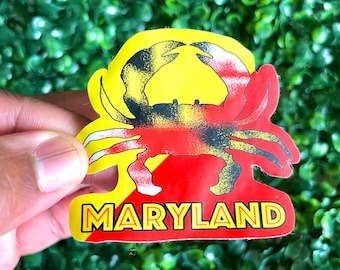 Sticker crabe du Maryland : sticker en vinyle résistant aux intempéries