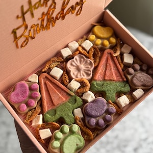 Selectie gevriesdroogde kattensnacks • Grote verjaardagscadeaudoos voor katten • Gezonde ijsvormige traktaties voor rauw vlees voor katten • Bloemen voor katten