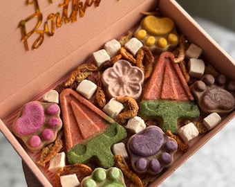 Cat Freeze Dried Treat Selection • Large Kitty Birthday Gift Box • Healhty Ice Cream Shaped Raw Meat Treats for Cats • Flowers for Kitties