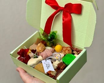 Dog Christmas Treat Selection • Festive Puppy First Hamper • Sage Green Giftable Pup Treat Box • Seasonal Dog Snacks
