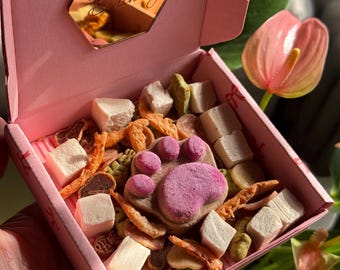 Cat Birthday Treat Box with Healthy Freeze Dried Snack, Novelty Treats for Cats, Gift for Cat Owner