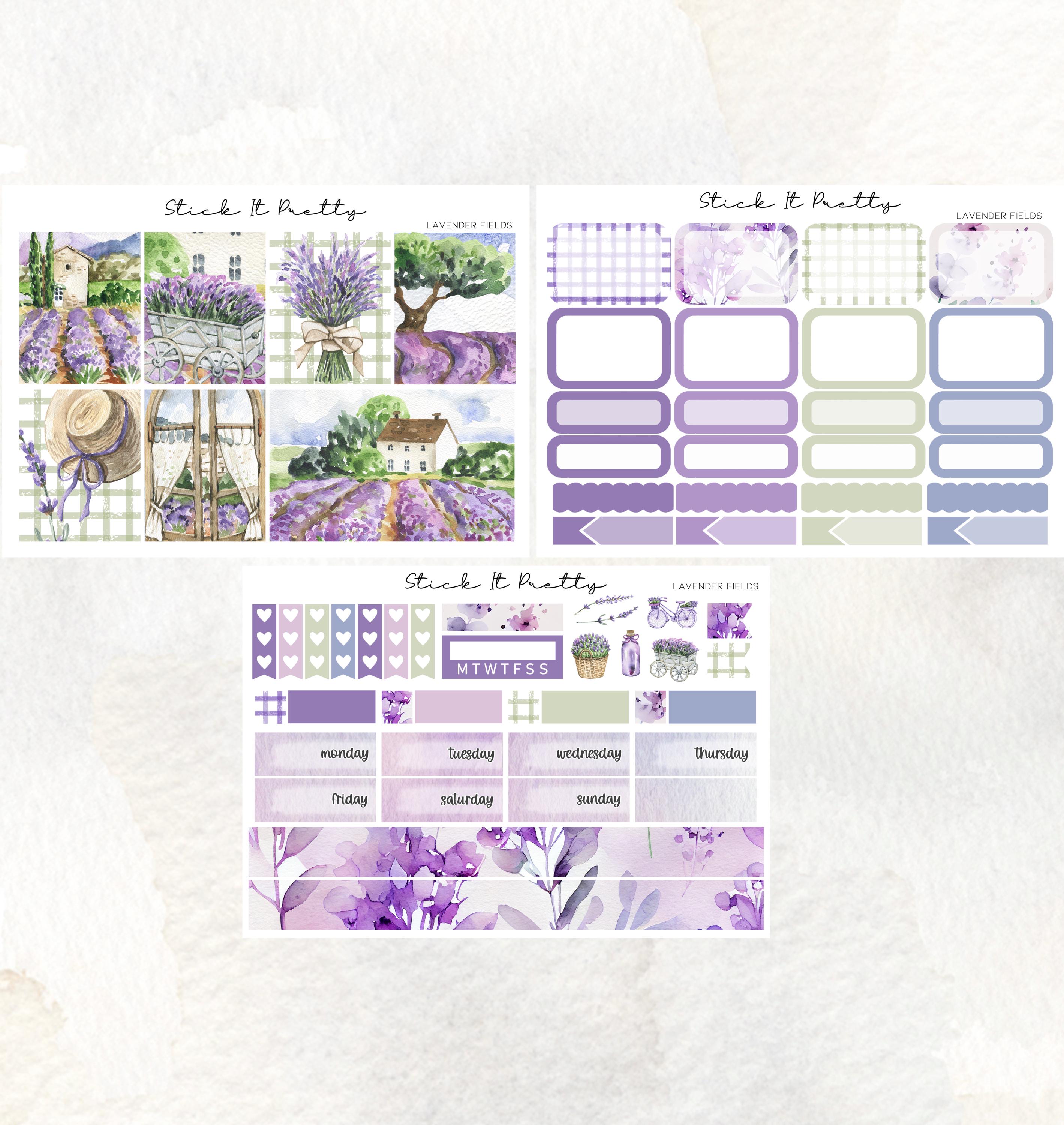 Lavender Fields Weekly Planner Sticker Kit - Etsy