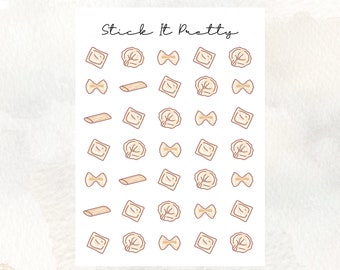 Pasta Doodle Icon Planner Stickers
