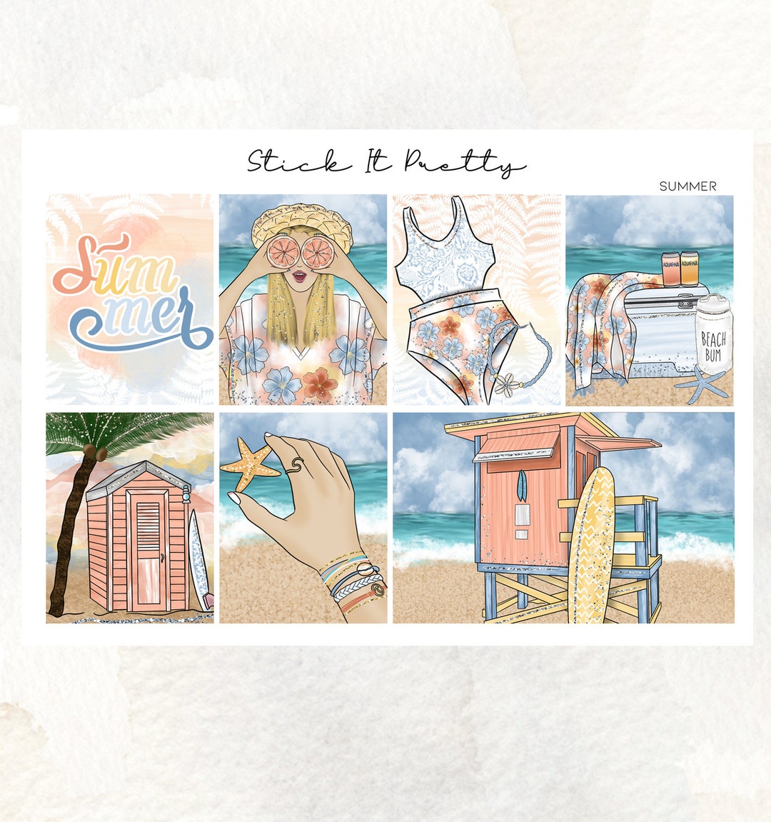 Summer Weekly Planner Sticker Kit - Etsy