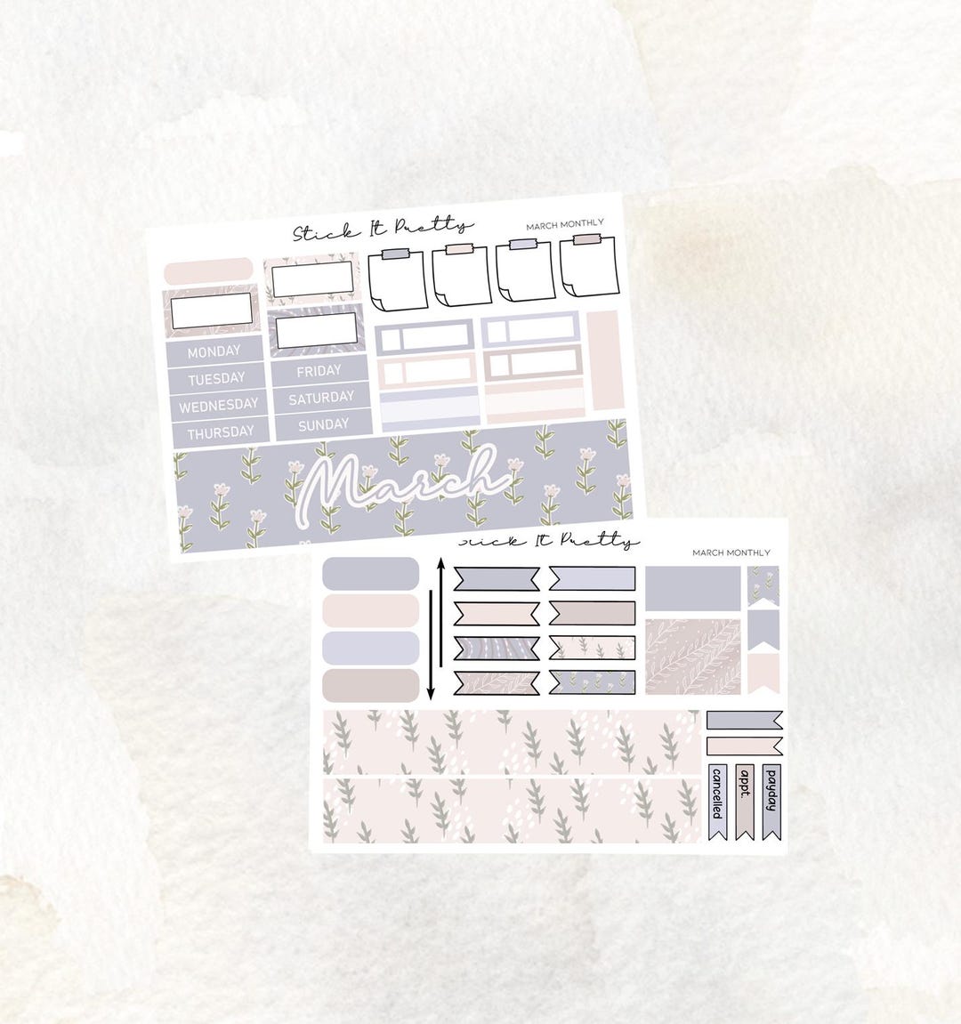 March Hobonichi Cousin Monthly Planner Sticker Kit - Etsy