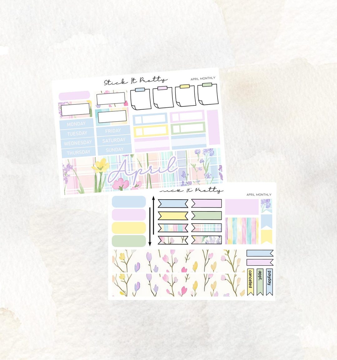 April Hobonichi Cousin Monthly Planner Sticker Kit - Etsy