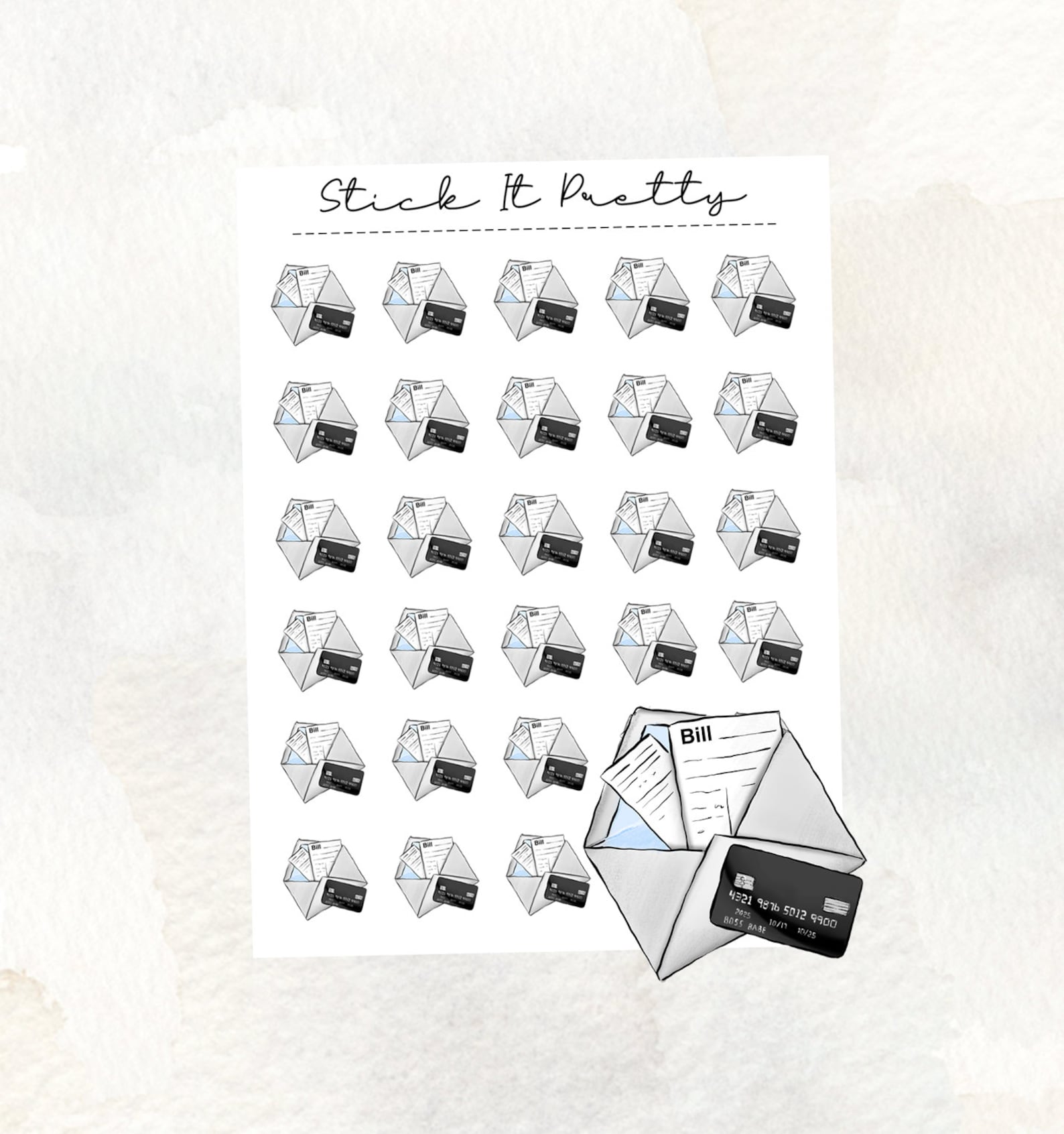 Bill Due Icon Planner Stickers / Budget - Etsy