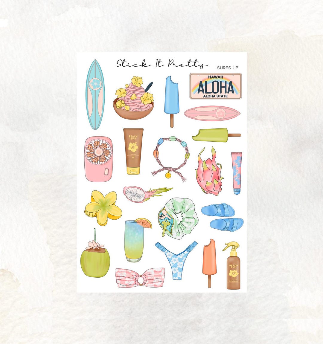 Surfs up Decorative Planner Stickers - Etsy
