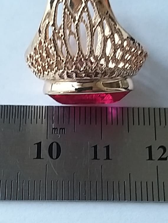 9.45g, Natural ruby 12ct! Vintage solid gold ring… - image 6