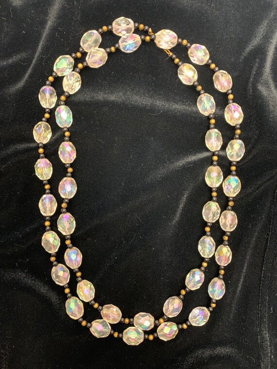 vintage ab crystal necklace Gem