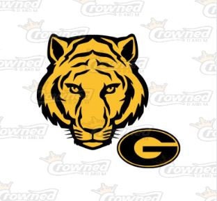 Grambling Cursive Letters with Tigers Collegiate Block Letters Grambling Tigers Design