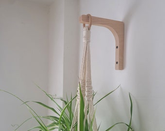Wooden Wall Plant Hanger Hook Bracket for Indoor Macrame