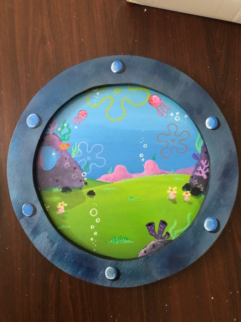 Spongebob Porthole Window wood cutout | Etsy
