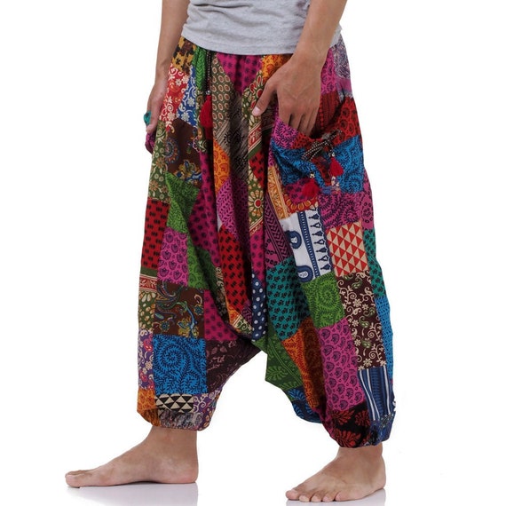 Vegan Harem Pants Thai Patchwork Aladdin Pants Bloomers Sirwal - Etsy