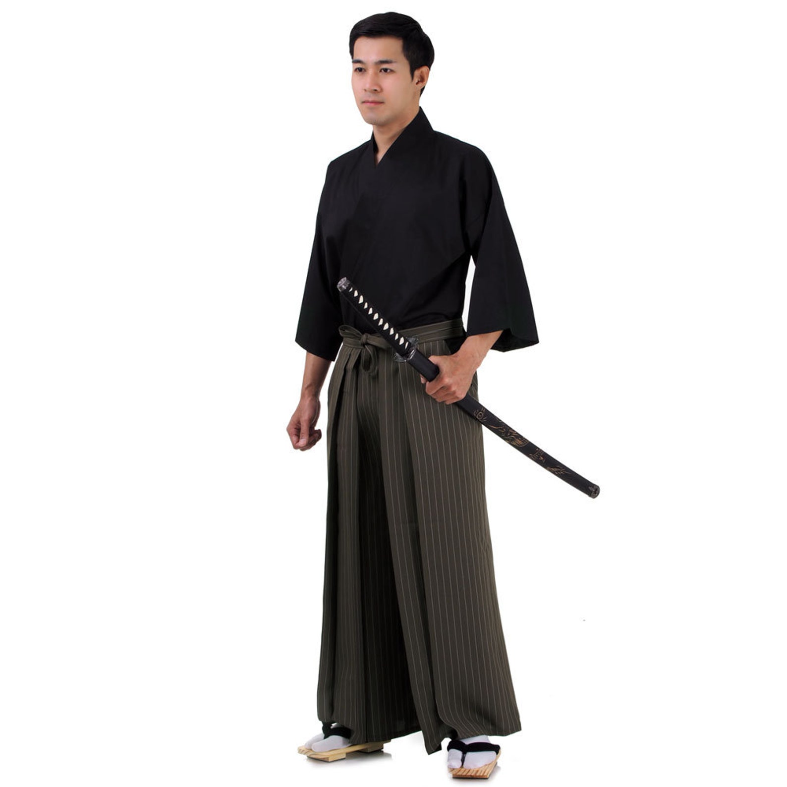 Traditional Japanese Samurai Yukata Kimono Set | Etsy