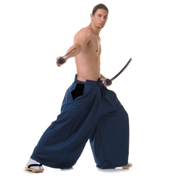 Traditional Japanese Hakama Pants Kendo Budo Samurai Kimono Style Skirt for Men and Woman Cotton
