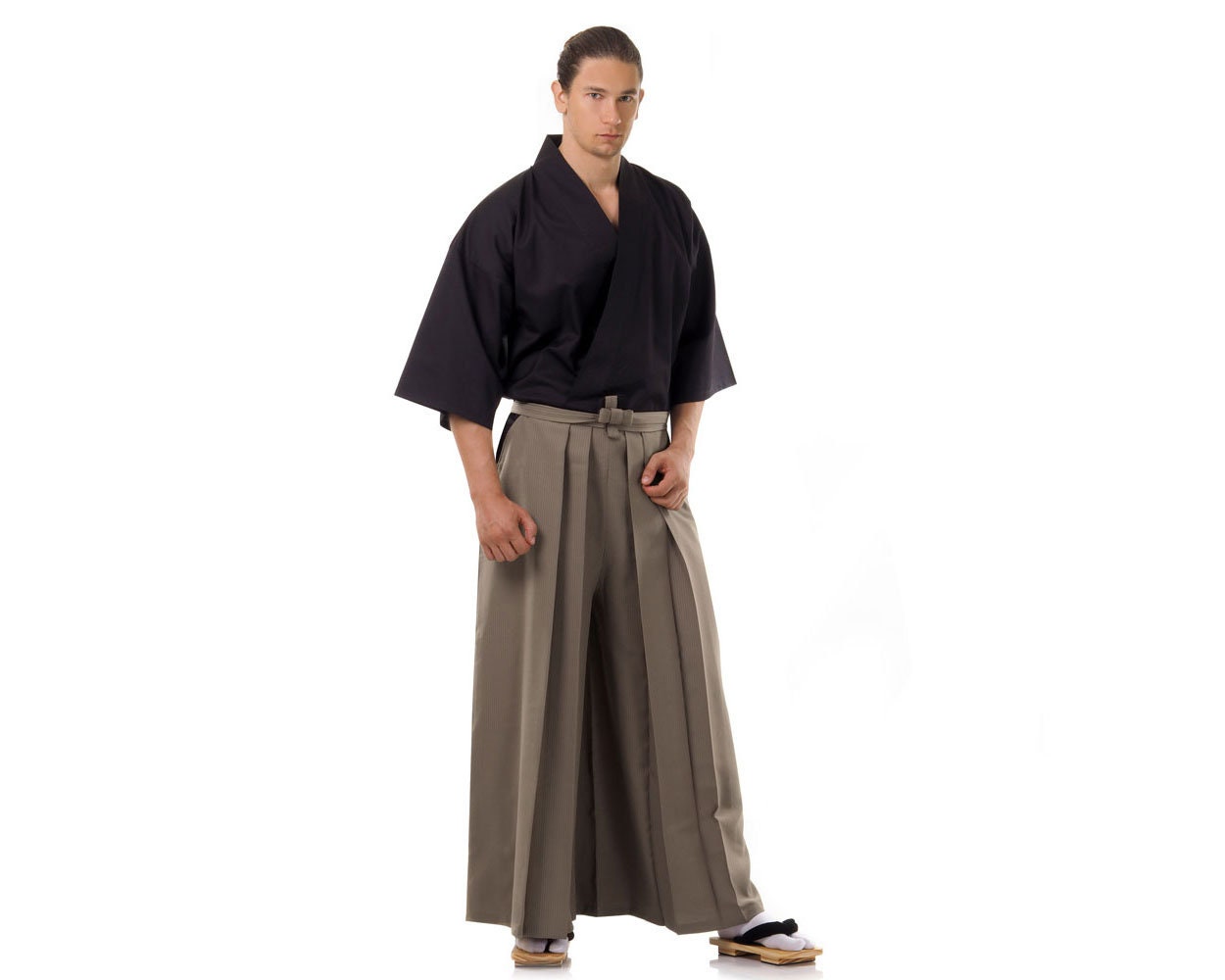 JAPANESE MEN'S KIMONO Ryoma Sakamoto Samurai Bushi costume Jacket Pants  Hakama £52.03 - PicClick UK