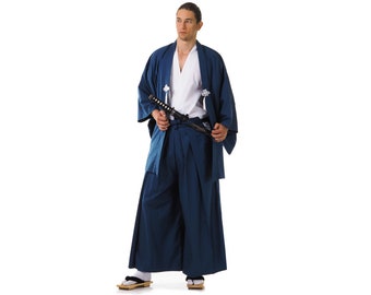 Traditional Japanese Samurai Kimono Set "Tenno" for men > max. 3 pieces = Kendo Gi + Hakama Pants + Haori Jacket