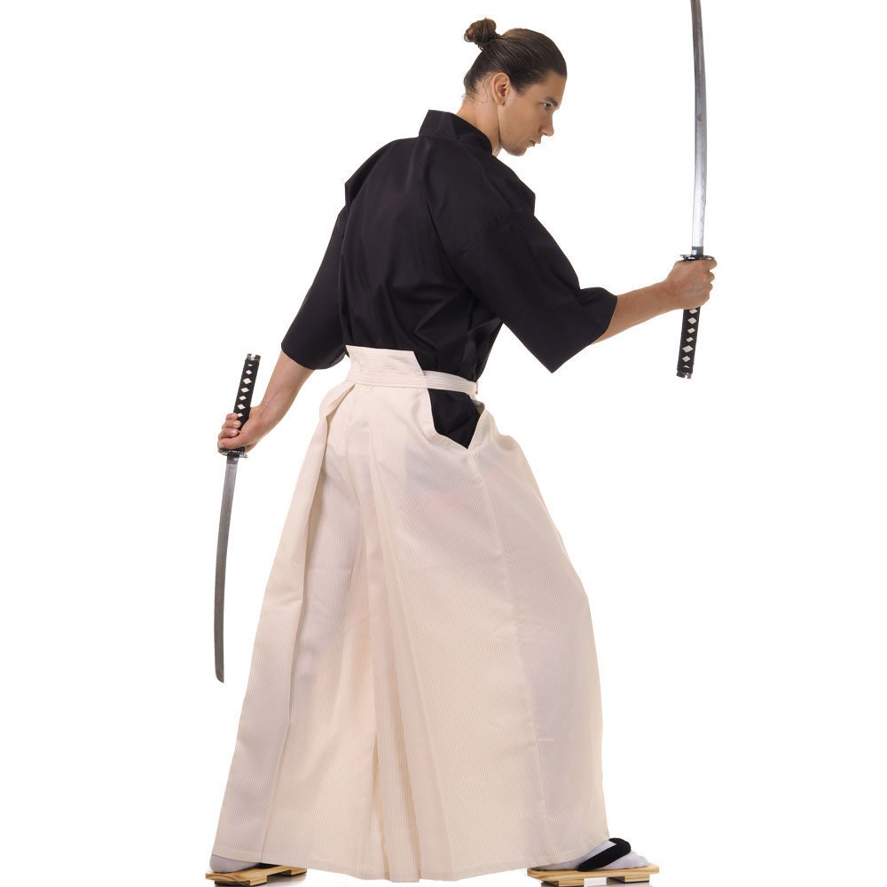 Traditional Japanese Samurai Kimono Set hatamoto for Men 3 Pieces Kendo Gi  Budo Hakama Pants Yukata Haori Jacket -  Finland