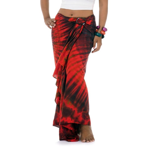 Kho Phi Phi Sarong Pareo Lungi Serviette de plage Wrap Jupe Sarong Robe avec fermeture en noix de coco de Thaïlande et Bali