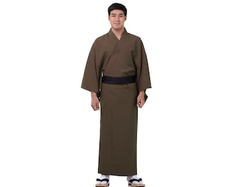 Traditional Japanese Samurai Yukata Kimono + Obi "Ninja" Unisex for Men and Women Vegan Cotton