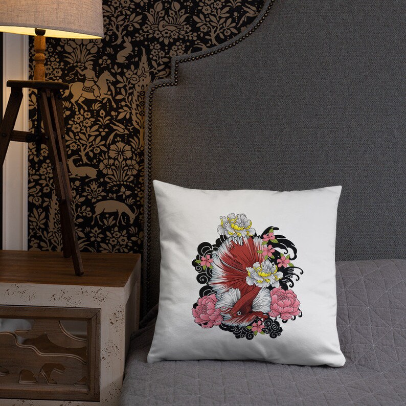 Betta Pillow/ Betta Fish Pillow/ Japanese Art Pillow ...