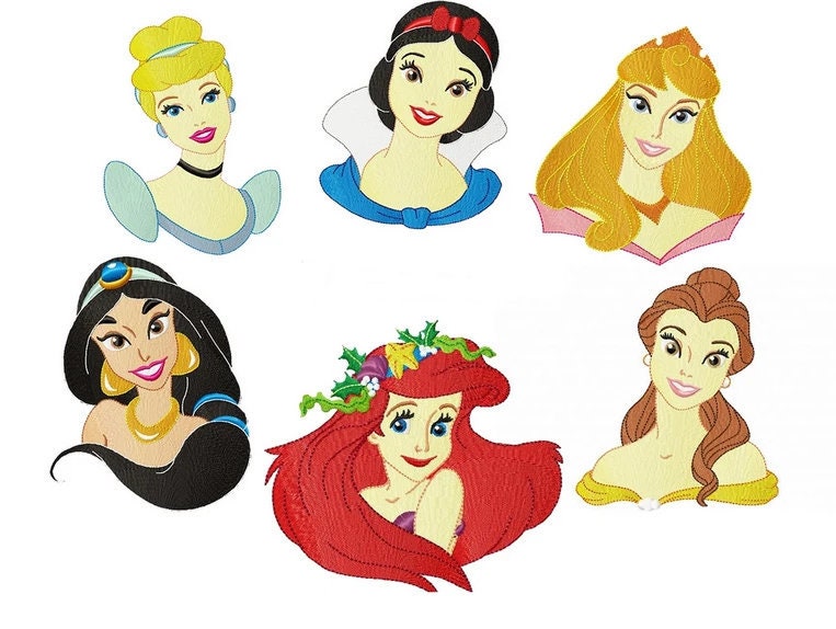 Disney princess embroidery disney 6 designs machine  etsy Disney princess embroidery disney 6 designs machine  etsy