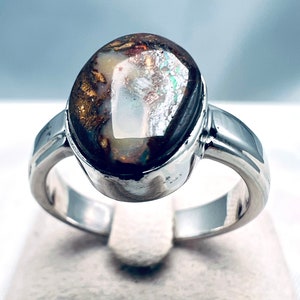 Ring met Australische boulderopaal - 999 zilver