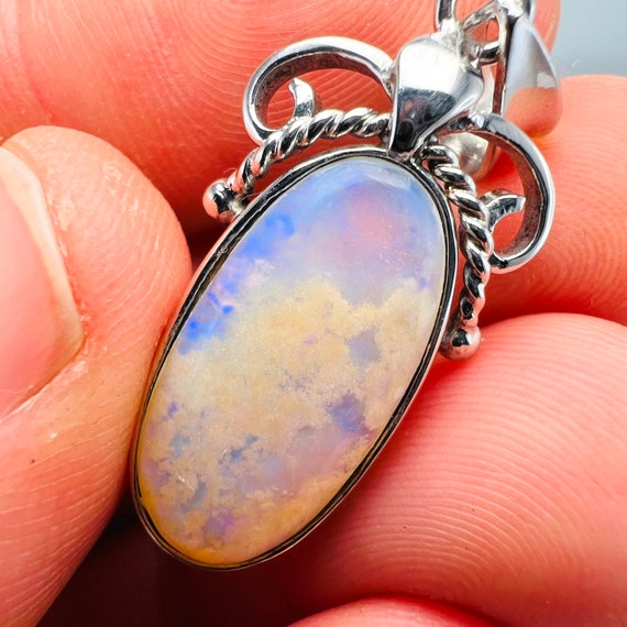 Pendentif En Argent 925 Avec Opale Boulder Naturelle D'Australie (Yowah) - Cabochon Multicolore - Neuf