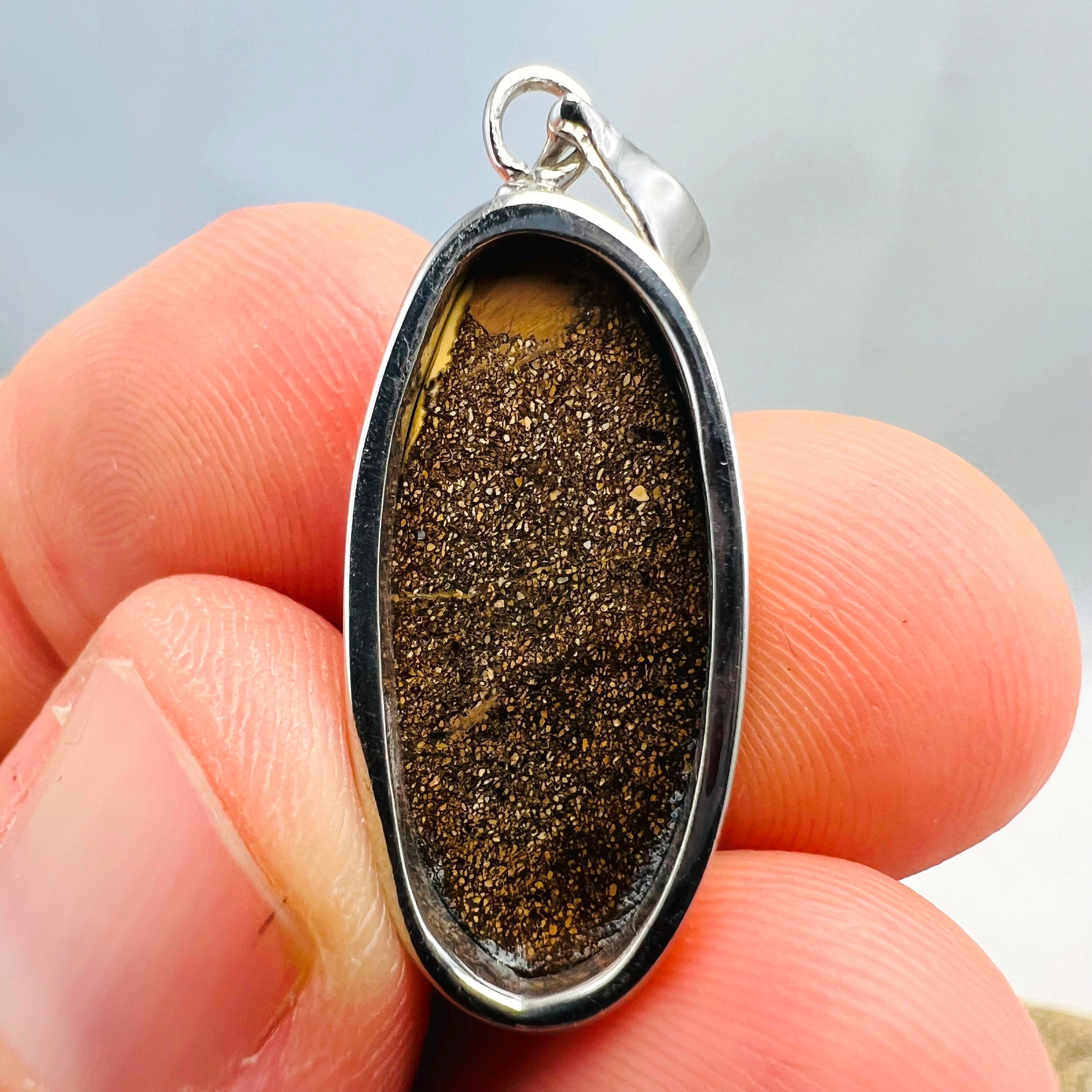 Pendentif Argent 925 Avec Opale Boulder Australienne De Yowah - 26.6 Carats