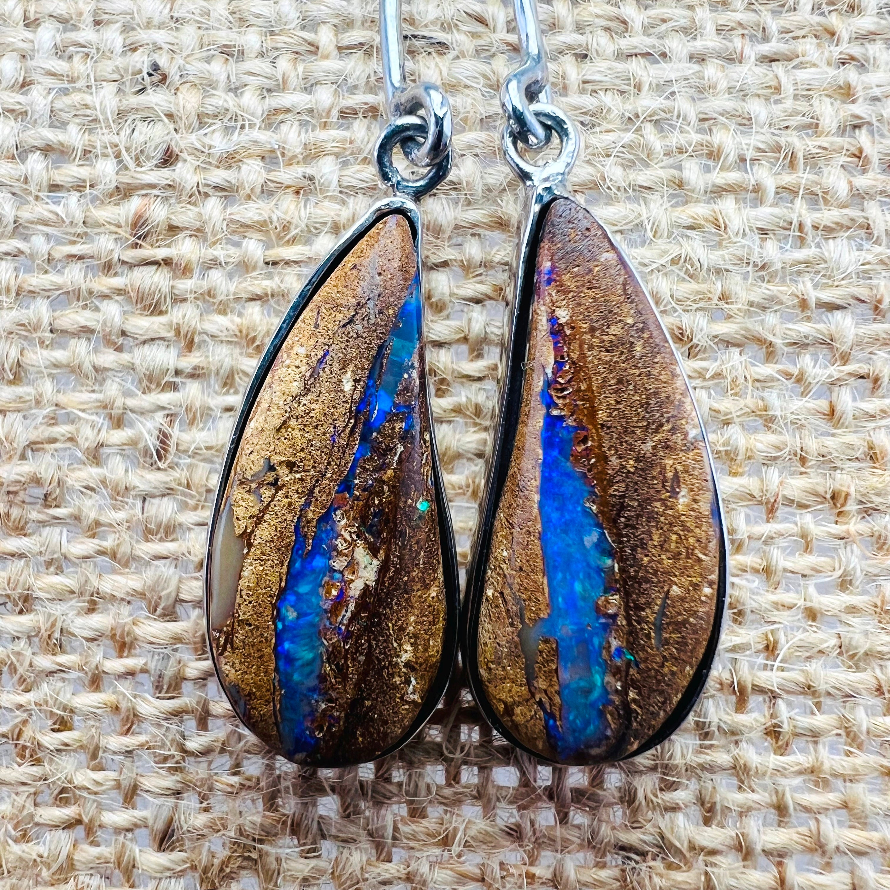 Boulder opal earrings sale