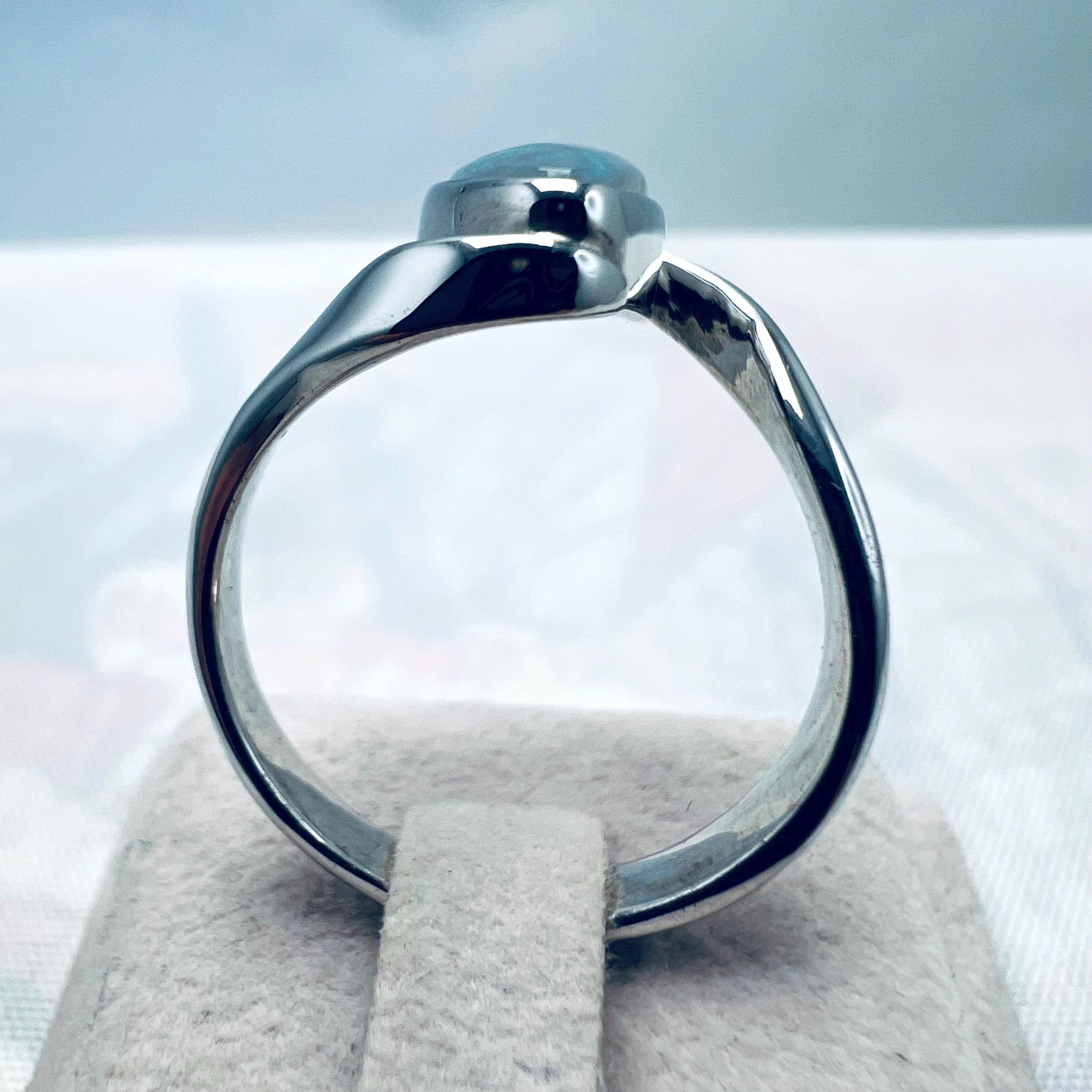 Bague Opale Lightning Ridge Australie – Argent 999, Taille 57, Neuf Avec étiquettes