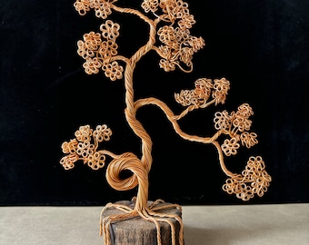 Handmade | Copper Wire Bonsai Tree | Copper Anniversary | Anniversary Gift | Engraved Dedication | Copper Ornament | Tree of Life |