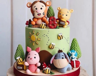 Adorno para tarta de Winnie the Pooh, Tigger, Eeyore y Piglet, personalizado
