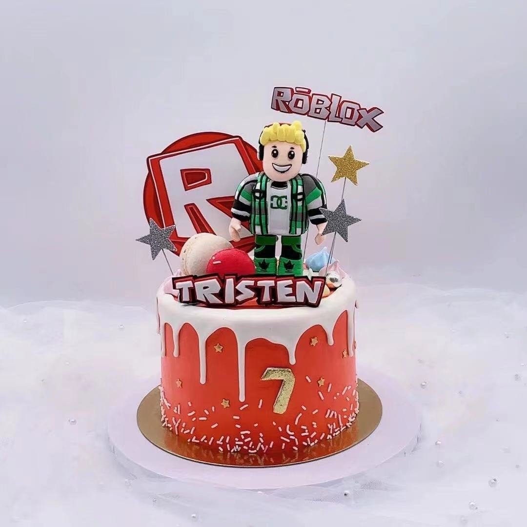 Décoration de Gâteau Roblox,Roblox Figur Cake Topper,Roblox Figure Gâteau  Décoration,Décoration de gâteau anniversaire Roblox,Mini Figurines Jouet