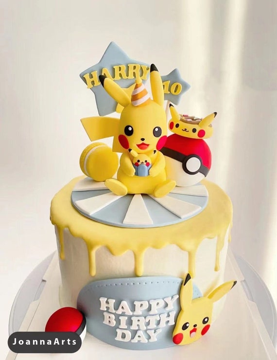 25 Pokemon Cupcake Toppers Pikachu Cake Toppers for Kids Birthday Party  Cake Decorations
