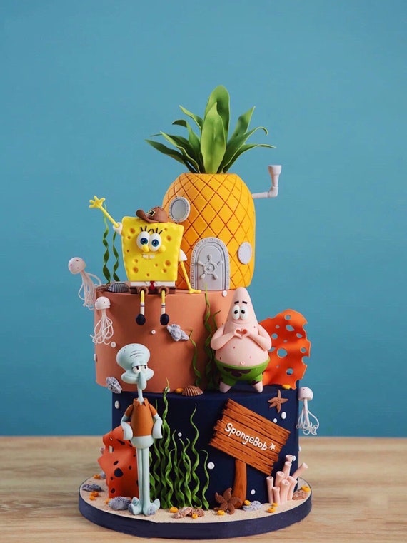 Spongebob, Patrick and Squidward Birthday Cake Topper