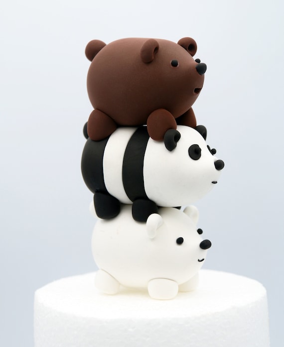 We Bare Bears Birthday Cake Topper Bear Stack Grizzly - Etsy