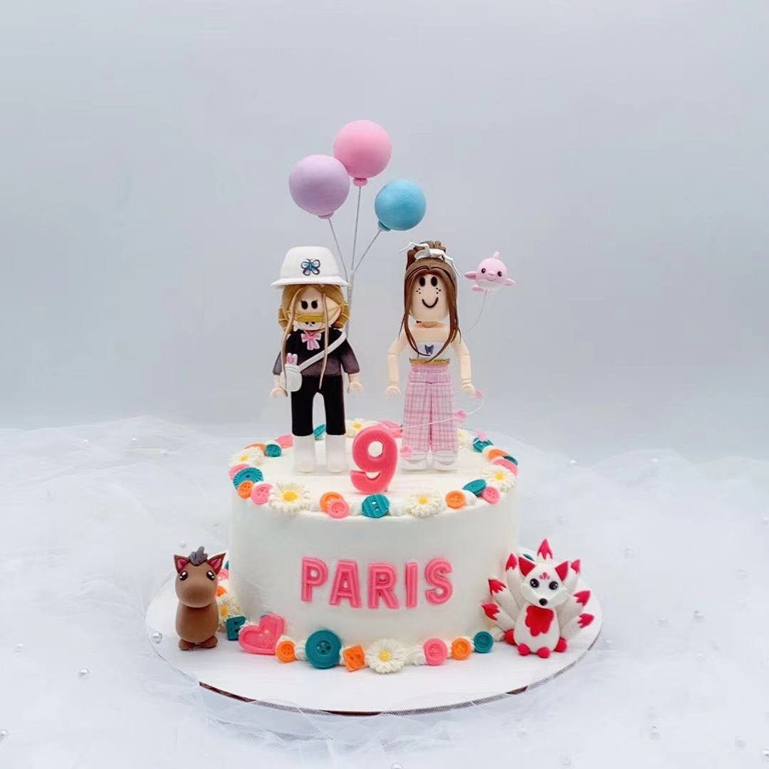 Decoración para tarta de cumpleaños con personaje de Roblox - Etsy España
