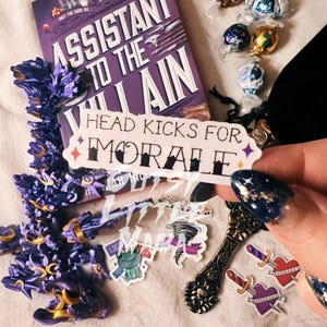 Head Kicks for Morale Set | Assistant to the Villain Sticker | Evangelina Sage | Tristan Maverine | Kindle Sticker | Hannah Nicole Maehrer