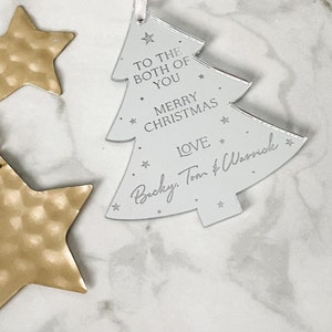 Couples, Neighbours, Parents Personalised Christmas Bauble, To Both Of You, Luxury Tree Decoration, Ornament, Custom Engraved Decorations