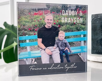 Gifts For Daddy, Personalised Photo Gift, Freestanding Family Print, Sentimental Keepsake, Paperweight, Custom Photo Block, Dad Birthday